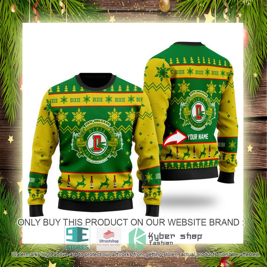 NEW Personalized Funny Dixie Beer Christmas Ugly Sweater 4 personalized funny dixie beer ugly christmas sweater 4 58655
