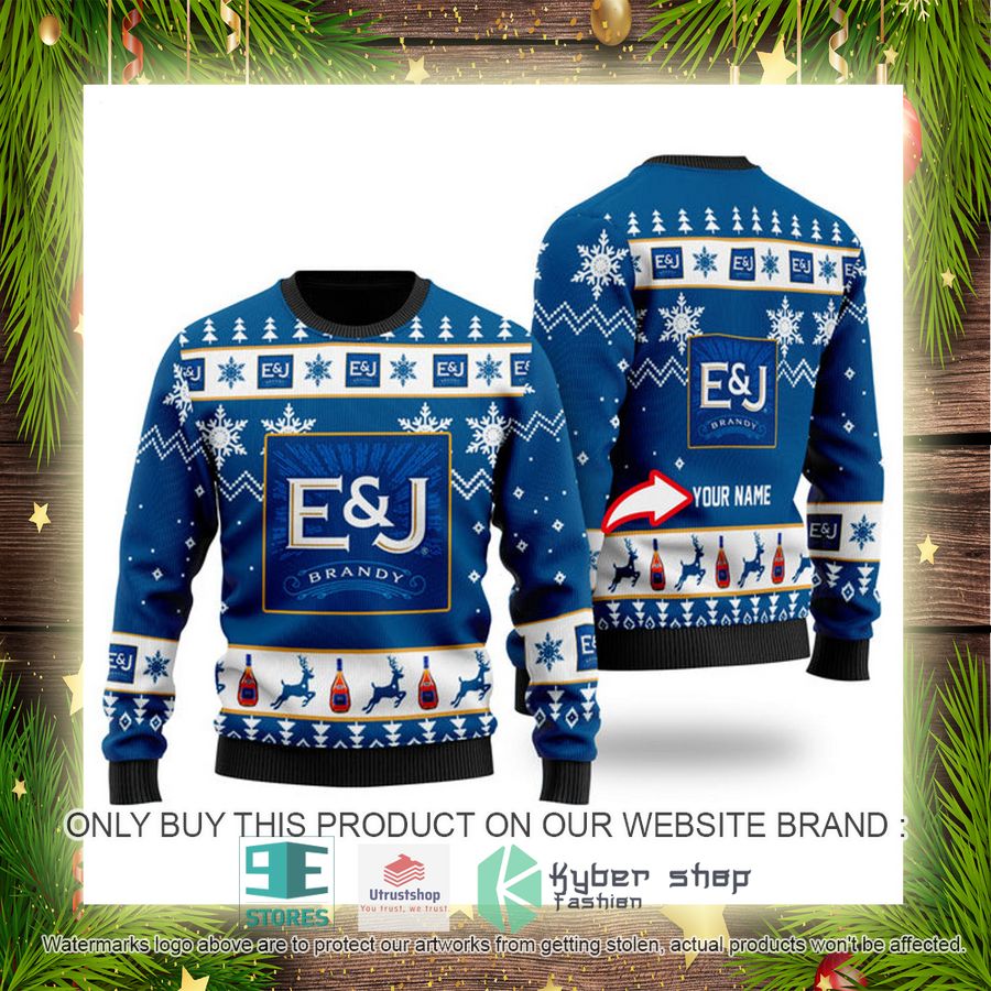 NEW Personalized Funny E&J Brandy Christmas Ugly Sweater 4 personalized funny ej brandy ugly christmas sweater 4 57950