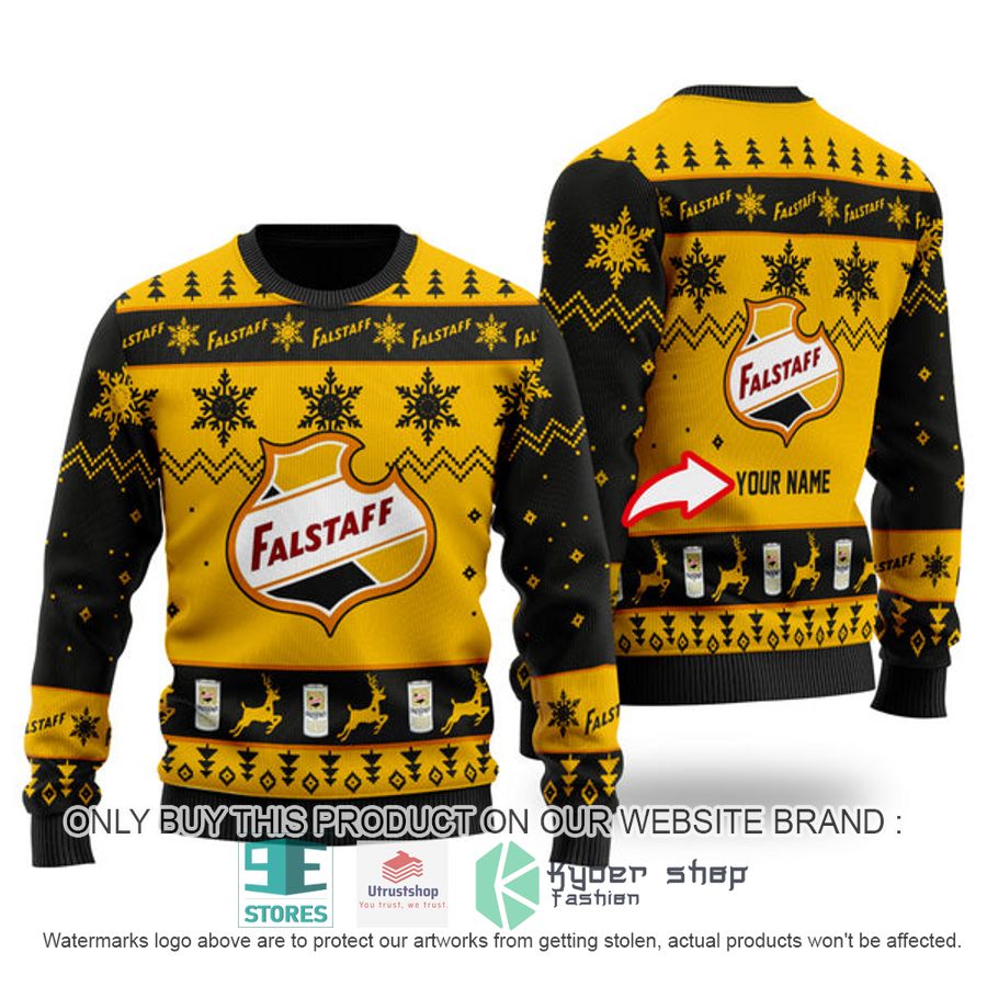 personalized funny falstaff beer ugly christmas sweater 1 30919
