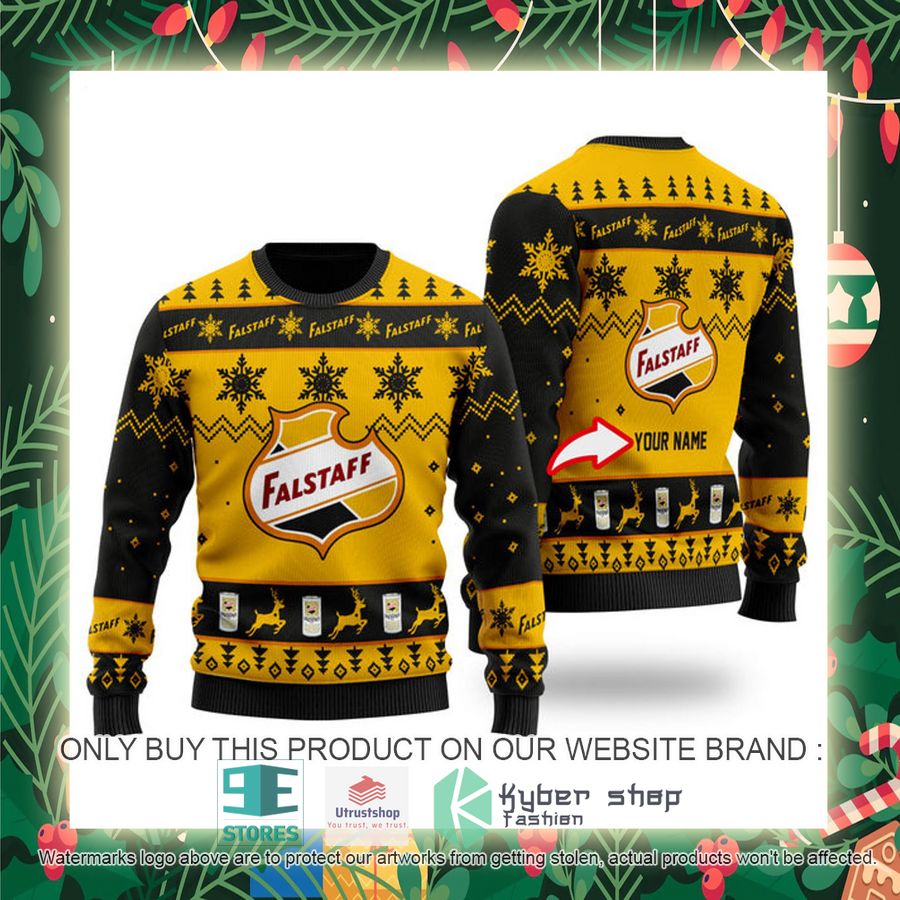 personalized funny falstaff beer ugly christmas sweater 2 98510