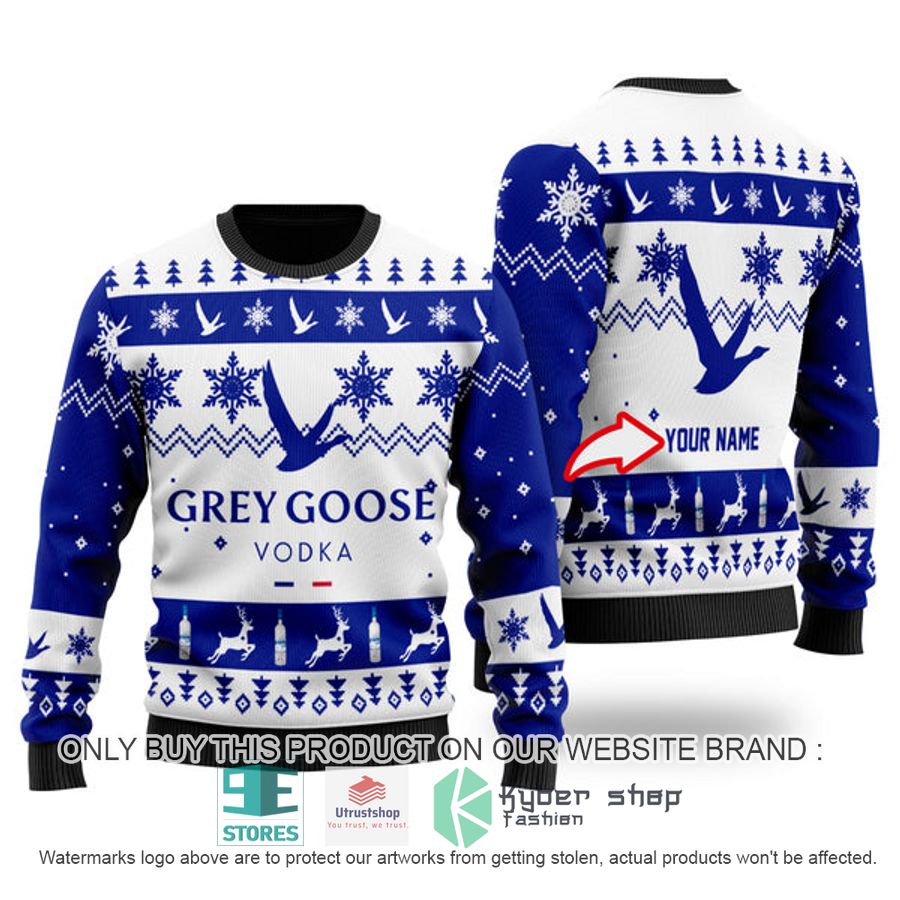 personalized funny grey goose ugly christmas sweater 1 86369