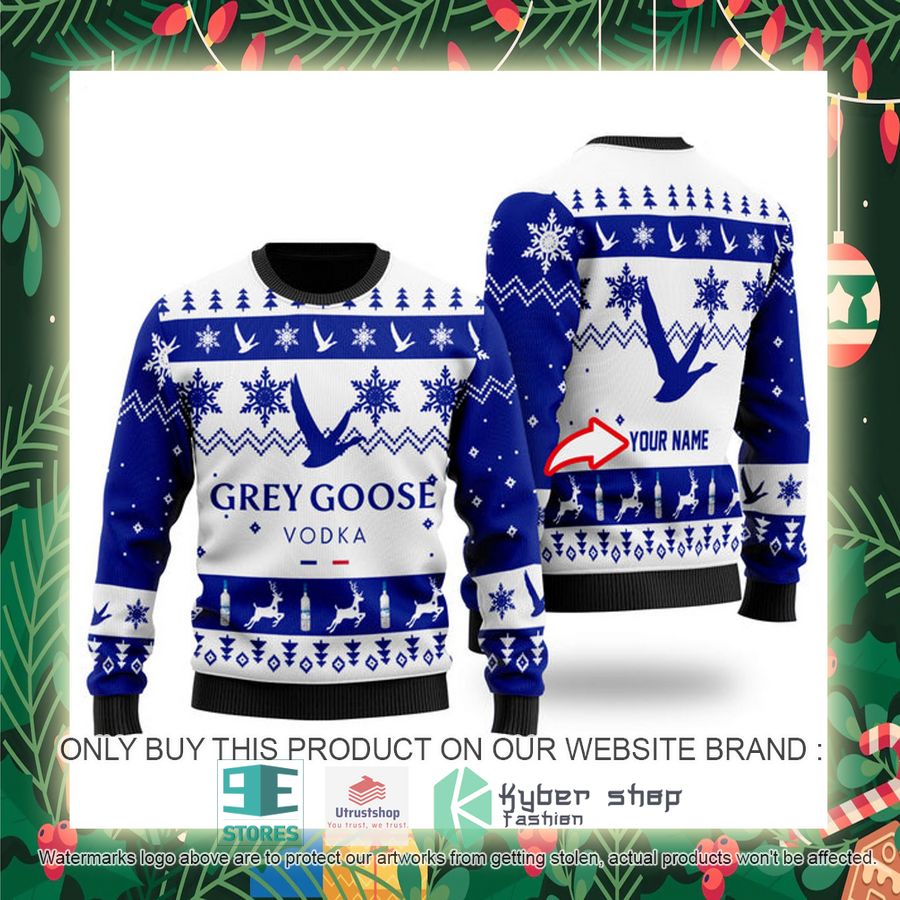 personalized funny grey goose ugly christmas sweater 2 45466
