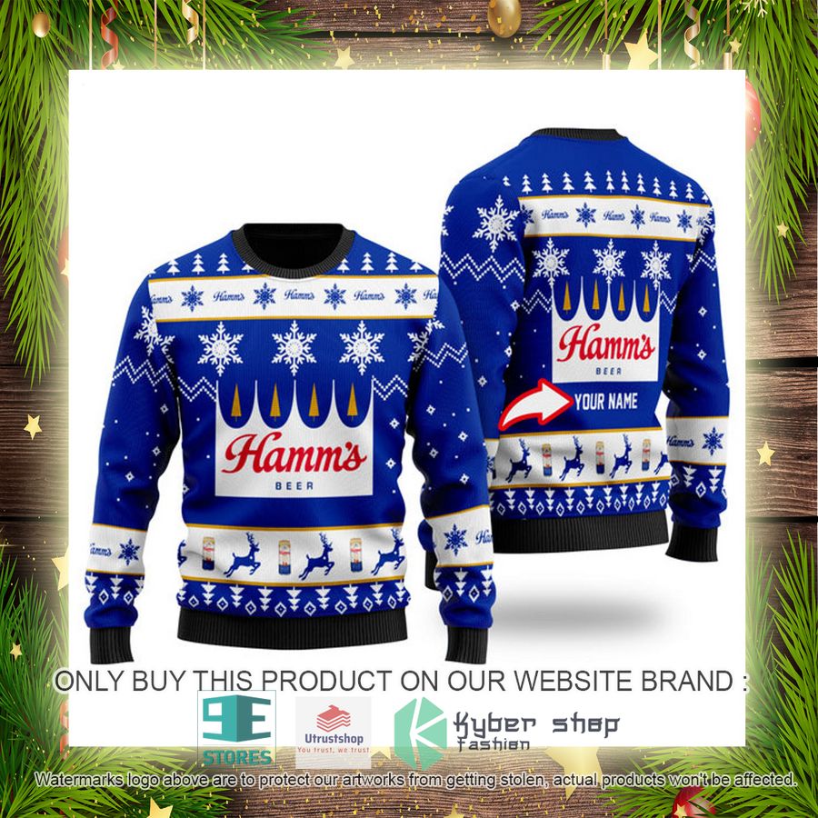 NEW Personalized Funny Hamm's Beer Christmas Ugly Sweater 4 personalized funny hamms beer ugly christmas sweater 4 81654
