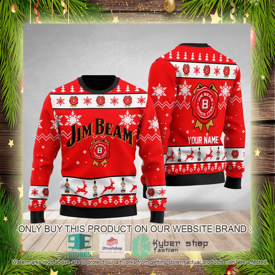 NEW Personalized Funny Jim Beam Christmas Ugly Sweater 4 personalized funny jim beam ugly christmas sweater 4 62202