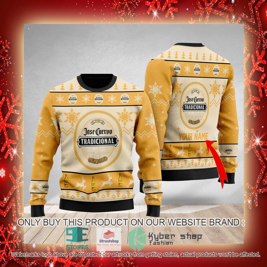 NEW Personalized Funny Jose Cuervo Christmas Ugly Sweater 3 personalized funny jose cuervo ugly christmas sweater 3 32971