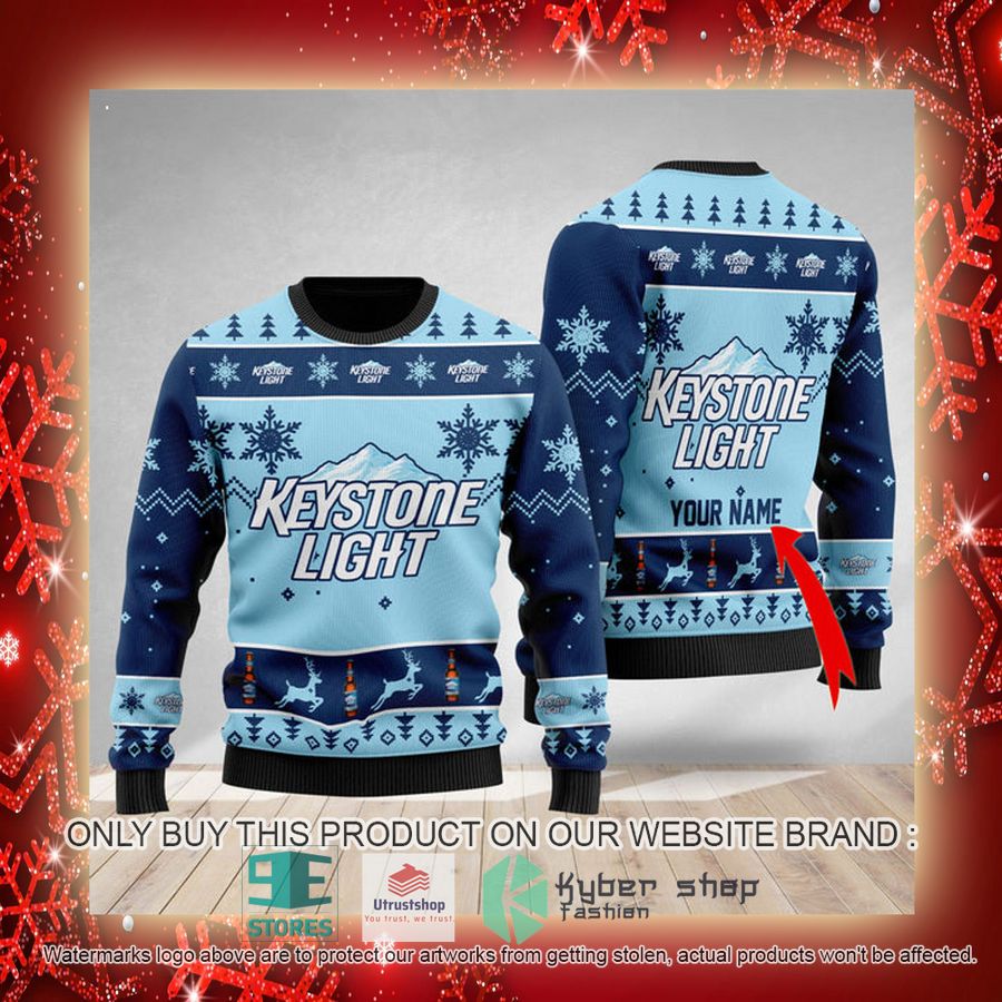 NEW Personalized Funny Keystone Light Christmas Ugly Sweater 3 personalized funny keystone light ugly christmas sweater 3 76910
