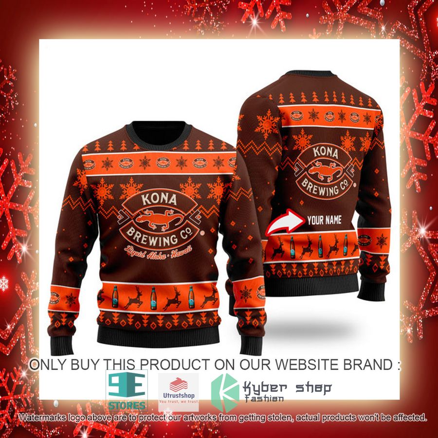 NEW Personalized Funny Kona Brewing Christmas Ugly Sweater 3 personalized funny kona brewing ugly christmas sweater 3 65132