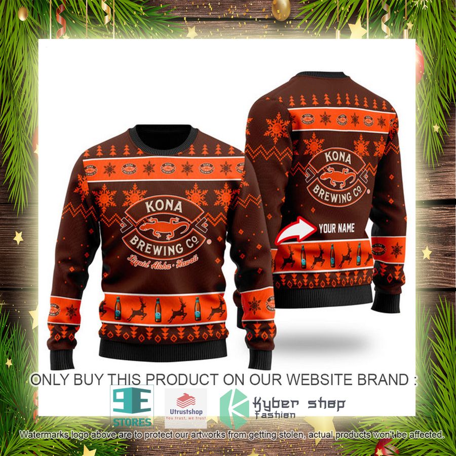 NEW Personalized Funny Kona Brewing Christmas Ugly Sweater 4 personalized funny kona brewing ugly christmas sweater 4 59807