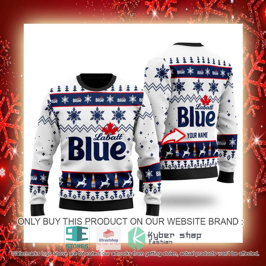 NEW Personalized Funny Labatt Blue Christmas Ugly Sweater 3 personalized funny labatt blue ugly christmas sweater 3 78783