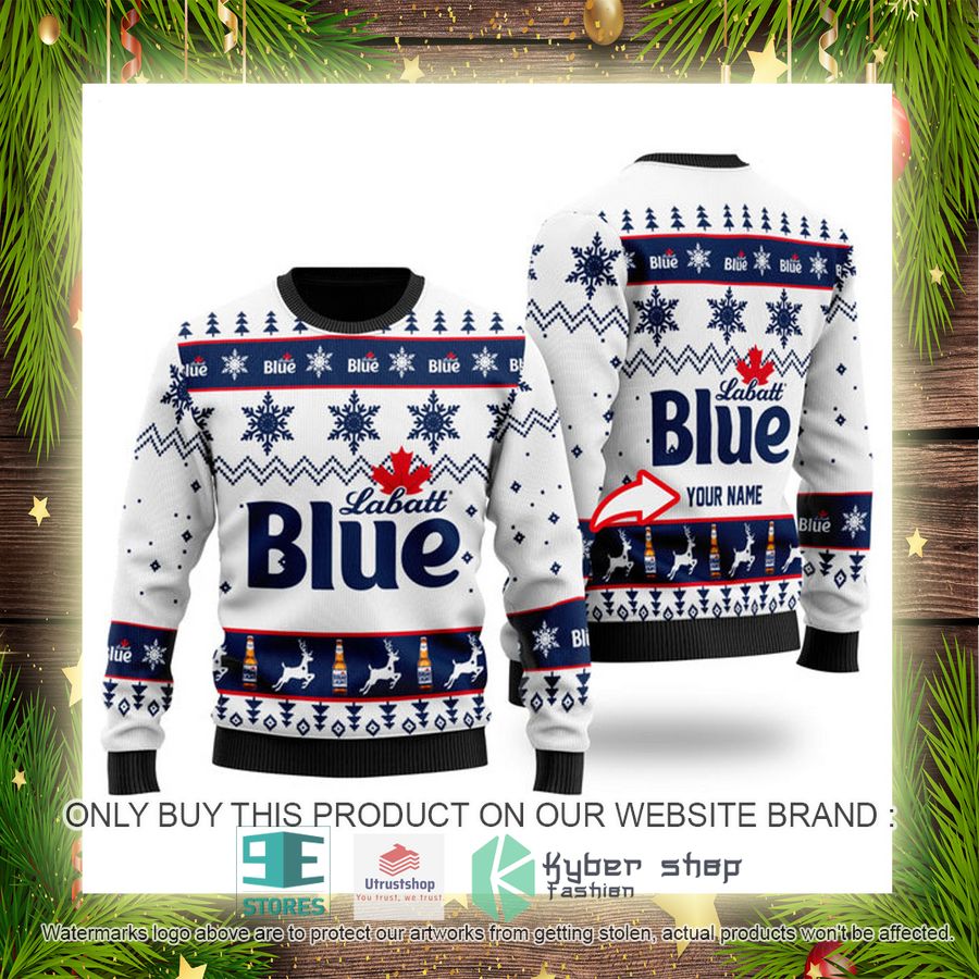 NEW Personalized Funny Labatt Blue Christmas Ugly Sweater 4 personalized funny labatt blue ugly christmas sweater 4 28094