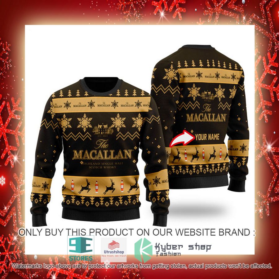 NEW Personalized Funny Macallan Whisky Christmas Ugly Sweater 3 personalized funny macallan whisky ugly christmas sweater 3 98789