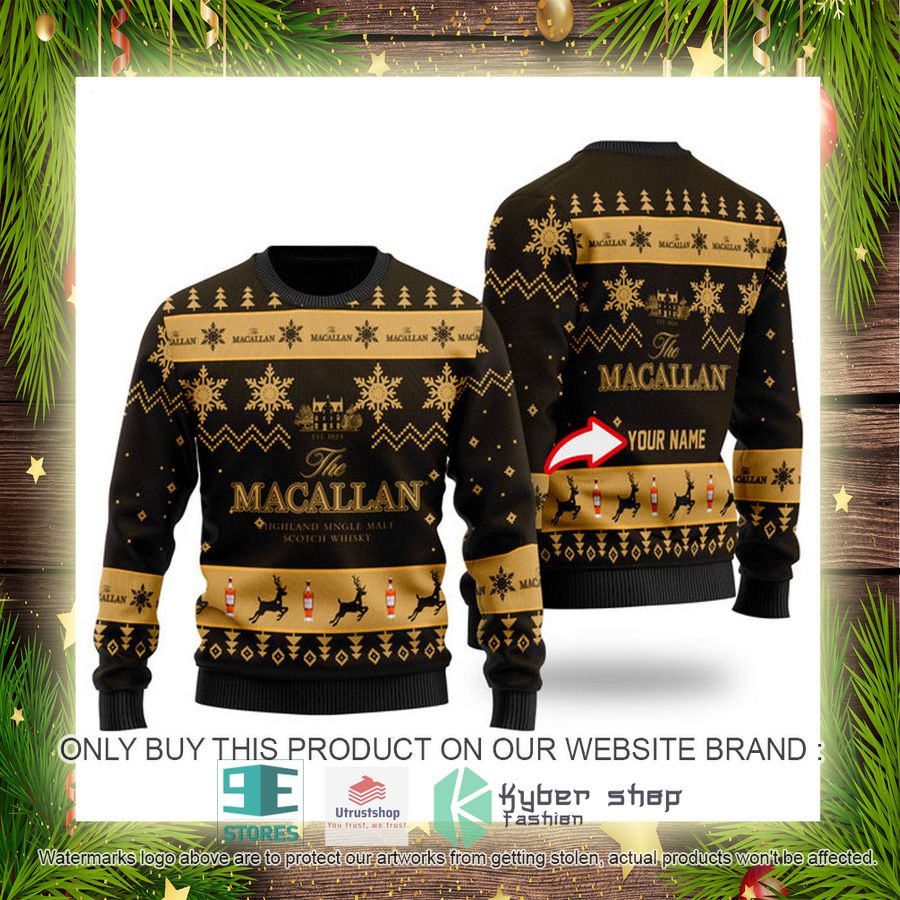 NEW Personalized Funny Macallan Whisky Christmas Ugly Sweater 4 personalized funny macallan whisky ugly christmas sweater 4 95468
