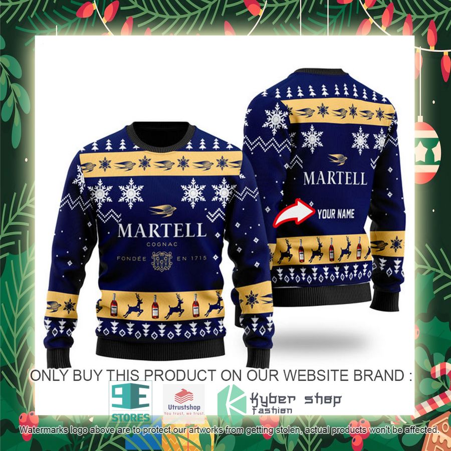 personalized funny martell cognac ugly christmas sweater 2 58662