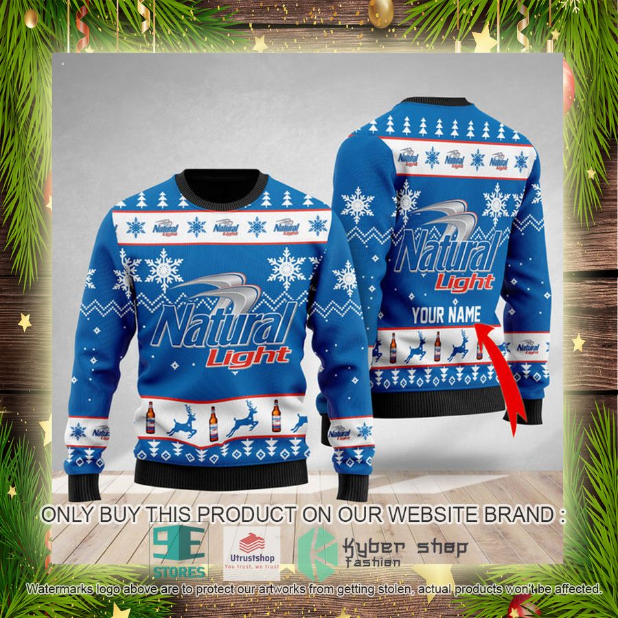 NEW Personalized Funny Natural Light Christmas Ugly Sweater 4 personalized funny natural light ugly christmas sweater 4 53360
