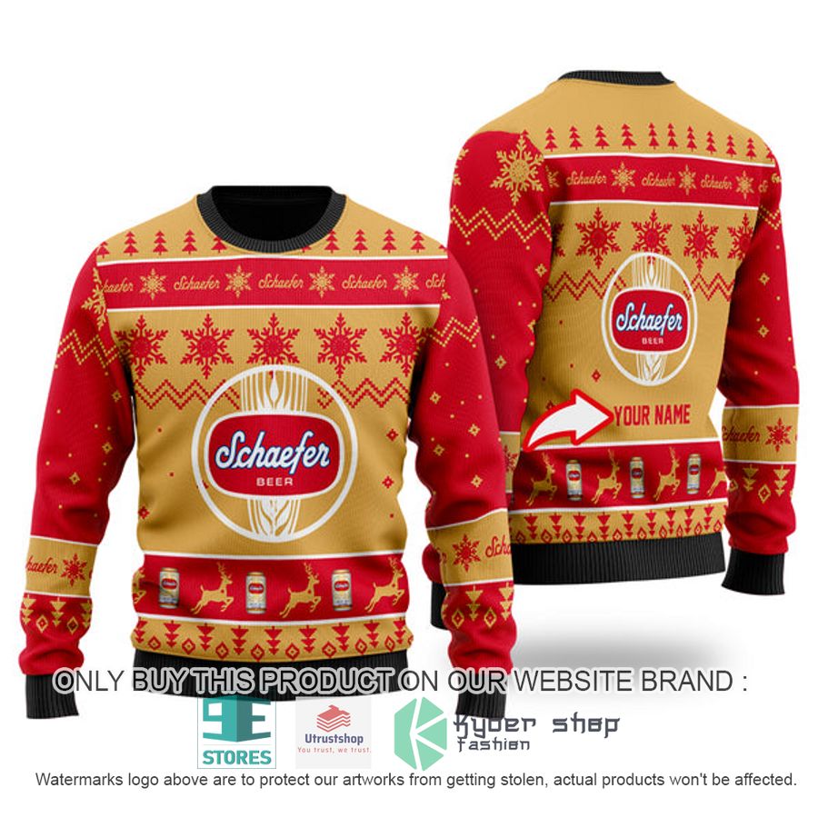 personalized funny schaefer beer ugly christmas sweater 1 50587