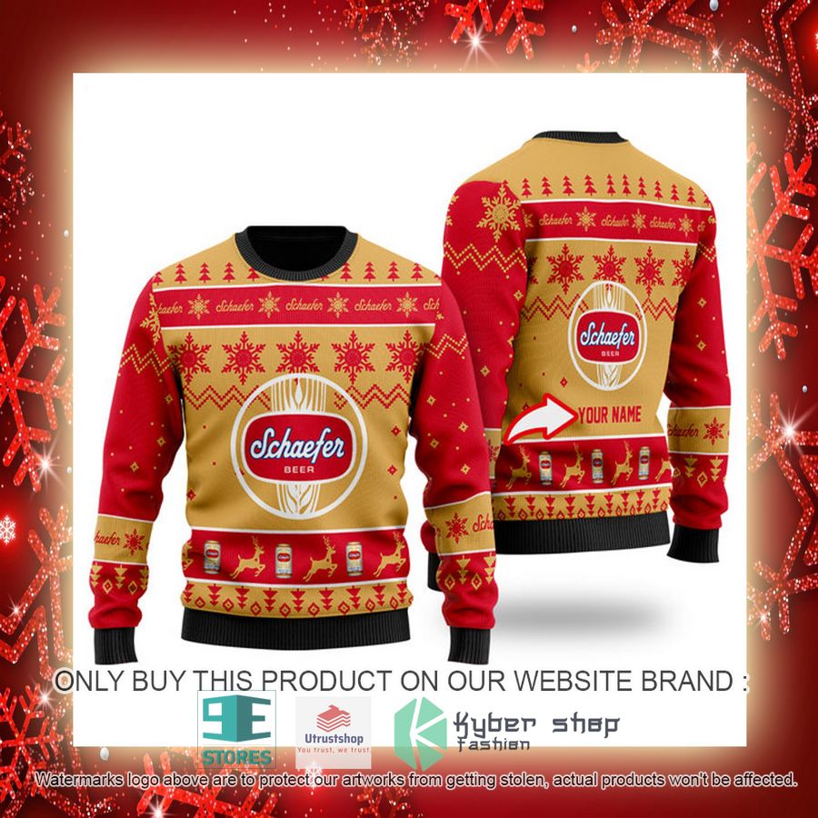 NEW Personalized Funny Schaefer Beer Christmas Ugly Sweater 3 personalized funny schaefer beer ugly christmas sweater 3 34135