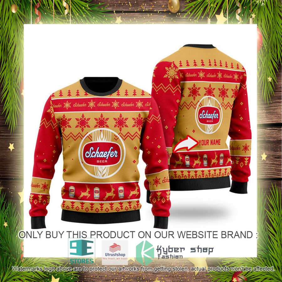 NEW Personalized Funny Schaefer Beer Christmas Ugly Sweater 4 personalized funny schaefer beer ugly christmas sweater 4 75755