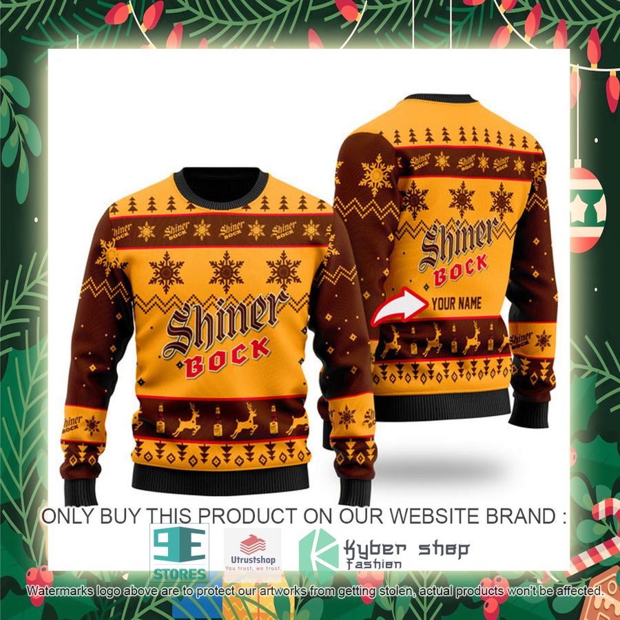 personalized funny shiner bock beer ugly christmas sweater 2 96557