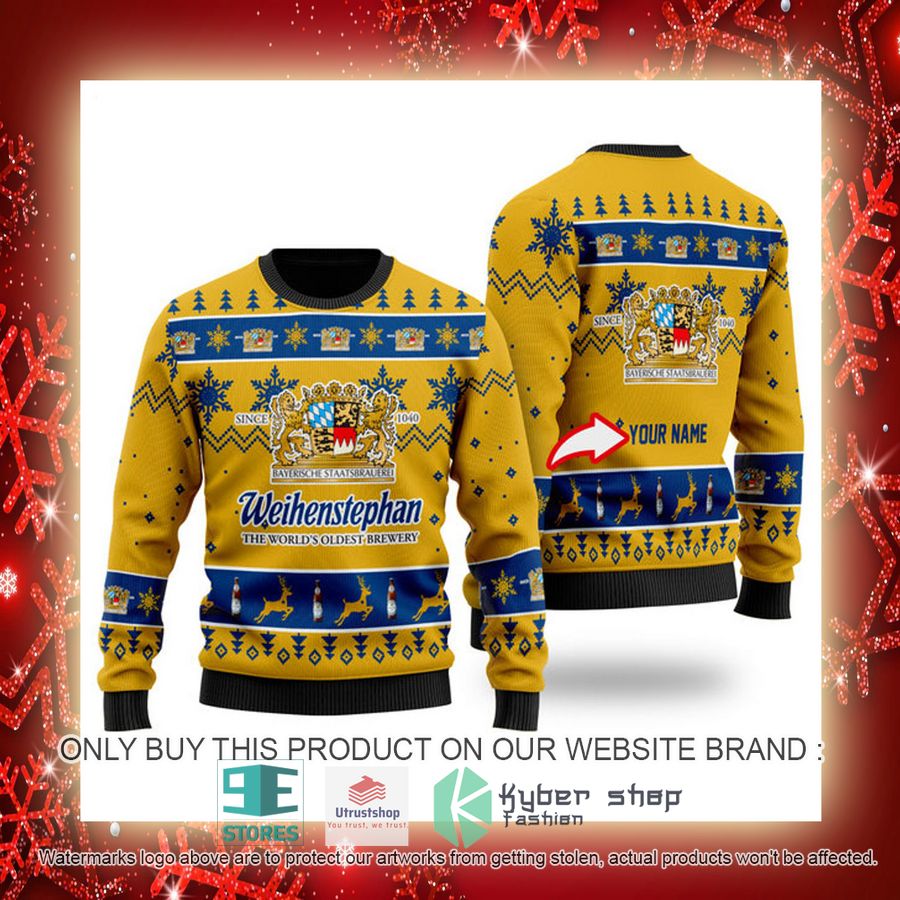 NEW Personalized Funny Weihenstephan Beer Christmas Ugly Sweater 3 personalized funny weihenstephan beer ugly christmas sweater 3 11969