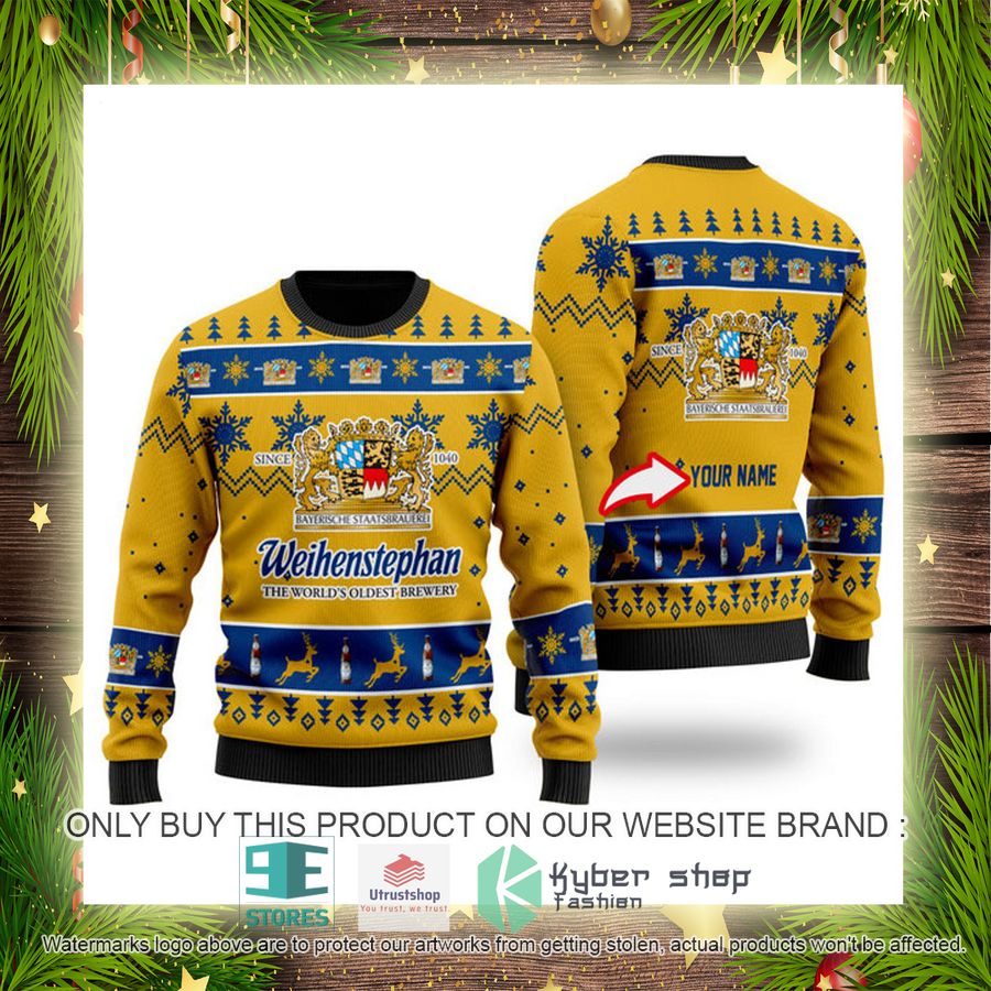 NEW Personalized Funny Weihenstephan Beer Christmas Ugly Sweater 4 personalized funny weihenstephan beer ugly christmas sweater 4 79278