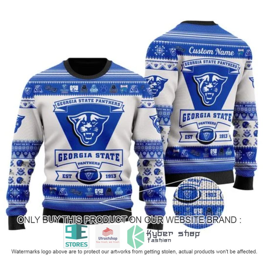 personalized georgia state panthers football ugly chrisrtmas sweater 1 49283