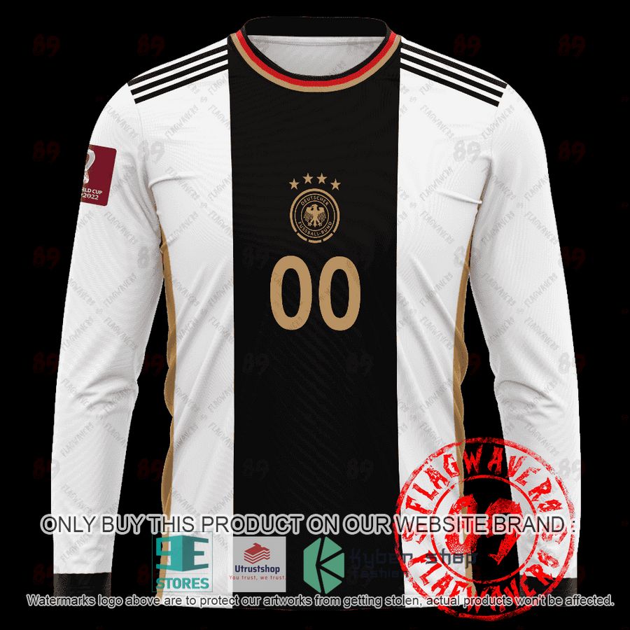 NEW Personalized Germany Home World Cup 2022 white black Hoodie, Shirt 6 personalized germany home jersey world cup 2022 white black shirt hoodie 6 77194