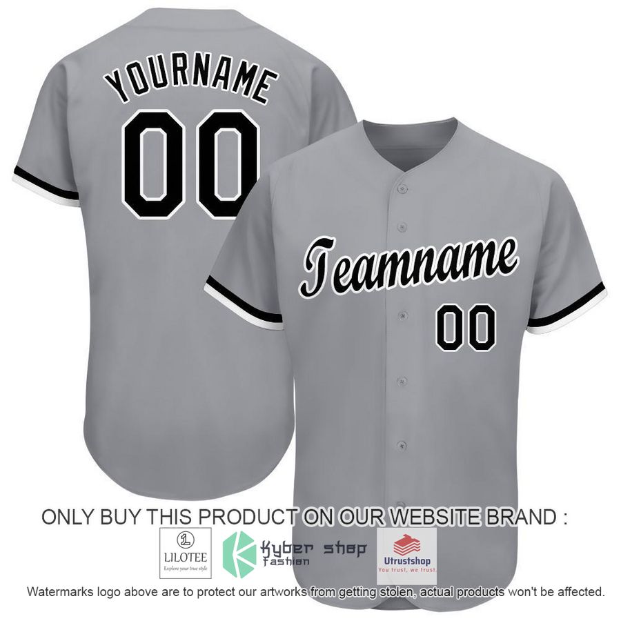 personalized gray black white baseball jersey 1 41324