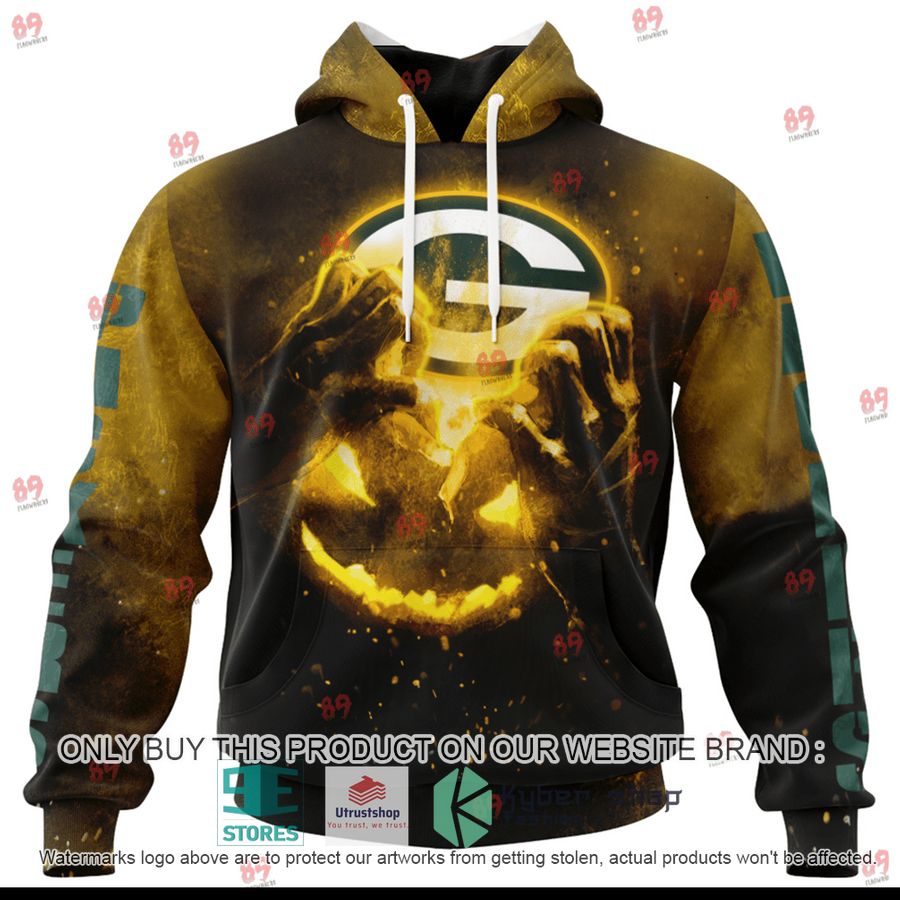 personalized green bay packers pumpkin head halloween shirt hoodie 1 21810