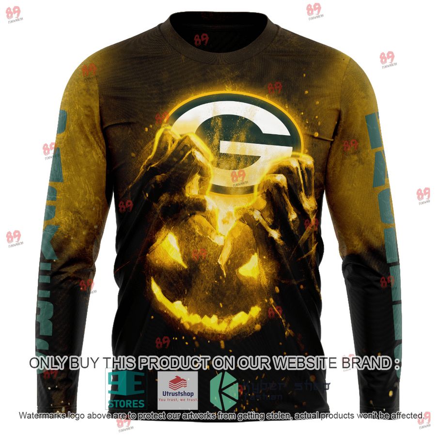 NEW Personalized Green Bay Packers Pumpkin Head Halloween Hoodie, Shirt 6 personalized green bay packers pumpkin head halloween shirt hoodie 6 42819