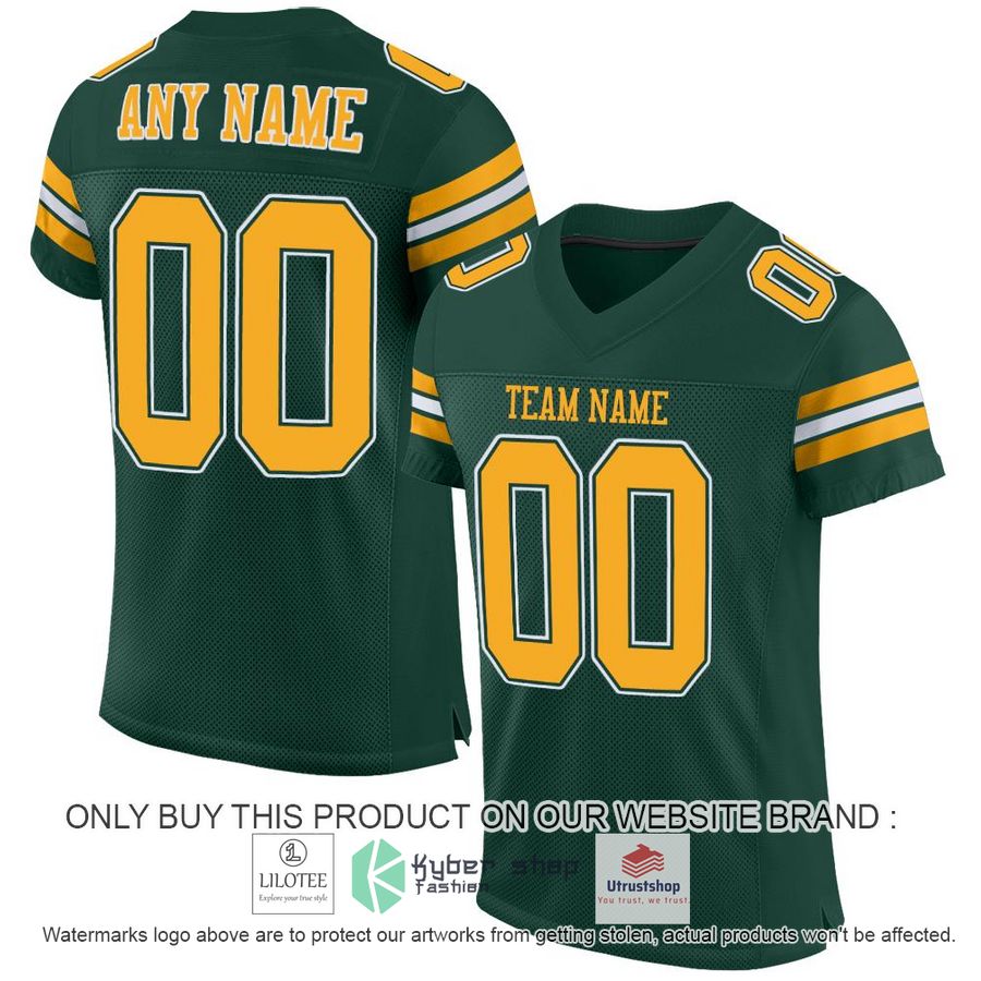 personalized green gold white football jersey 1 15547