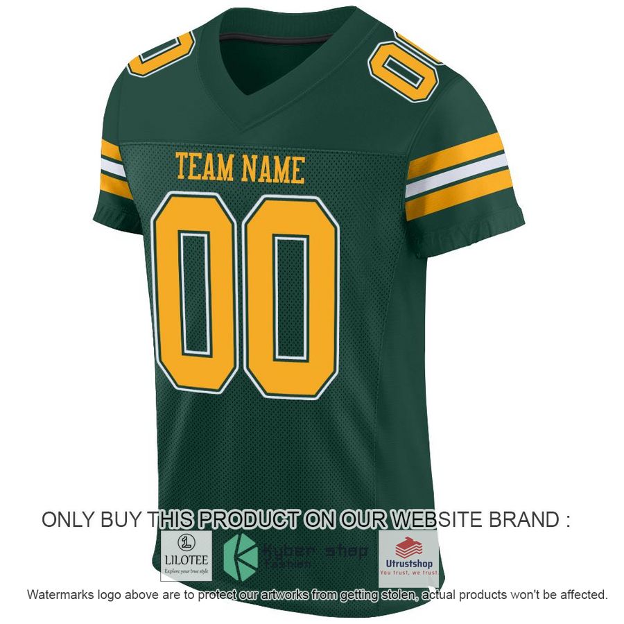 NEW Green Gold White CUSTOM Football Shirt 2 personalized green gold white football jersey 2 22035