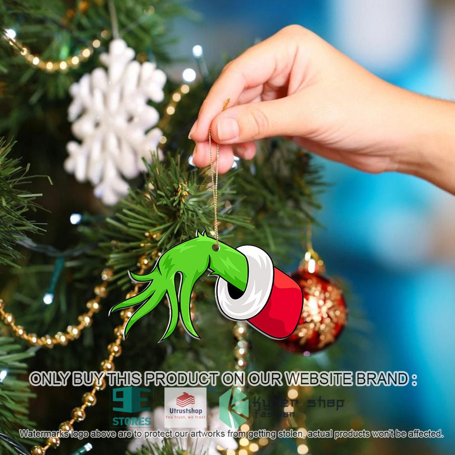 personalized grinch hand holding two duck jeep christmas ornament 2 86248