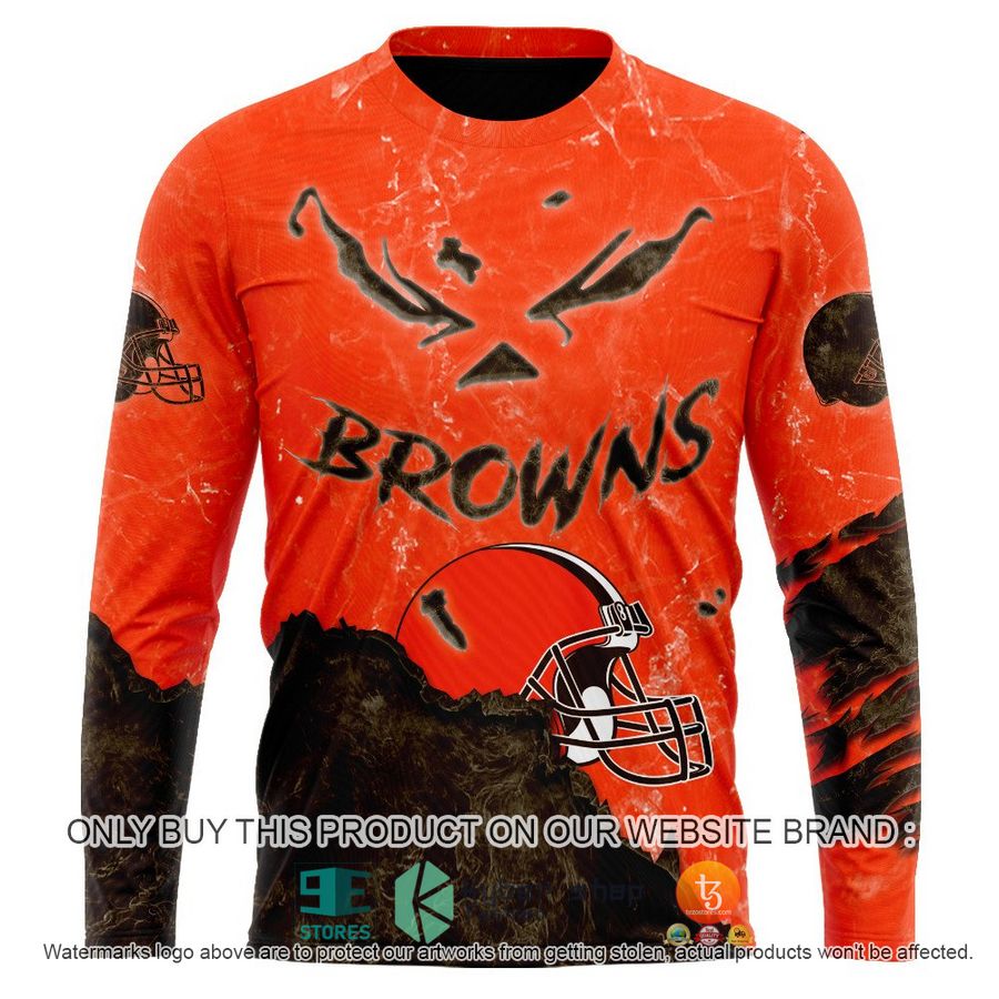 NEW Personalized Halloween Ghost Face Cleveland Browns Hoodie, Shirt 6 personalized halloween ghost face cleveland browns shirt hoodie 6 50146