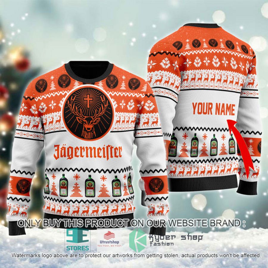 personalized jagermeister spirit ugly christmas sweater 1 37603