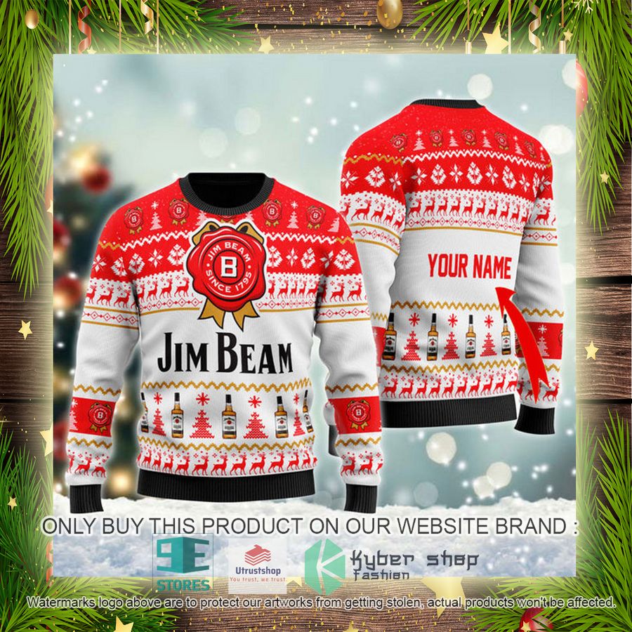 NEW Personalized Jim Beam Christmas Ugly Sweater 4 personalized jim beam ugly christmas sweater 4 2673