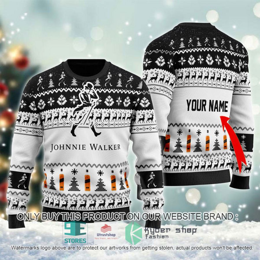 personalized johnnie walker spirit ugly christmas sweater 1 98730