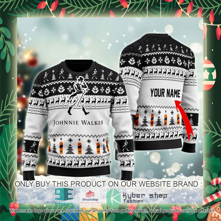 personalized johnnie walker spirit ugly christmas sweater 2 44082