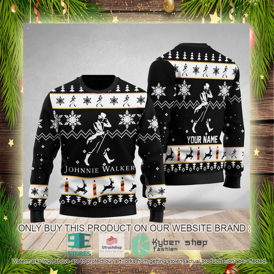 NEW Personalized Johnnie Walker Christmas Ugly Sweater 4 personalized johnnie walker ugly christmas sweater 4 85501