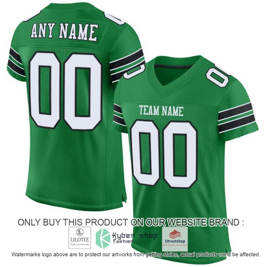 personalized kelly green white black football jersey 1 23732