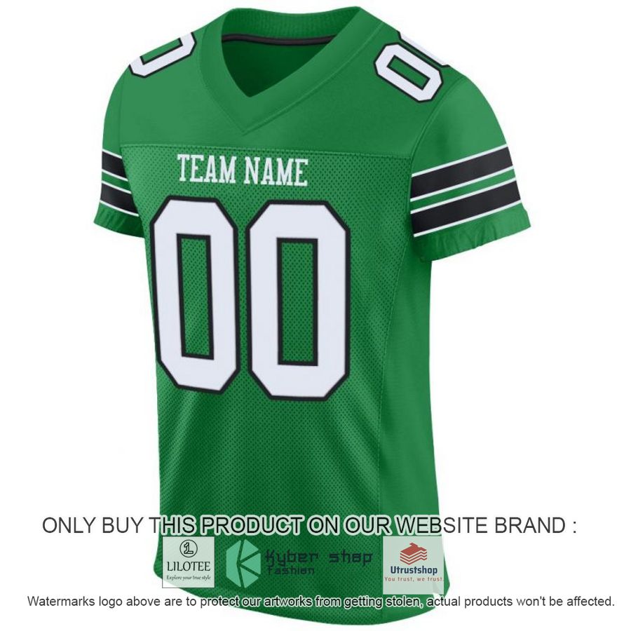 NEW Kelly Green White Black CUSTOM Football Shirt 2 personalized kelly green white black football jersey 2 1699