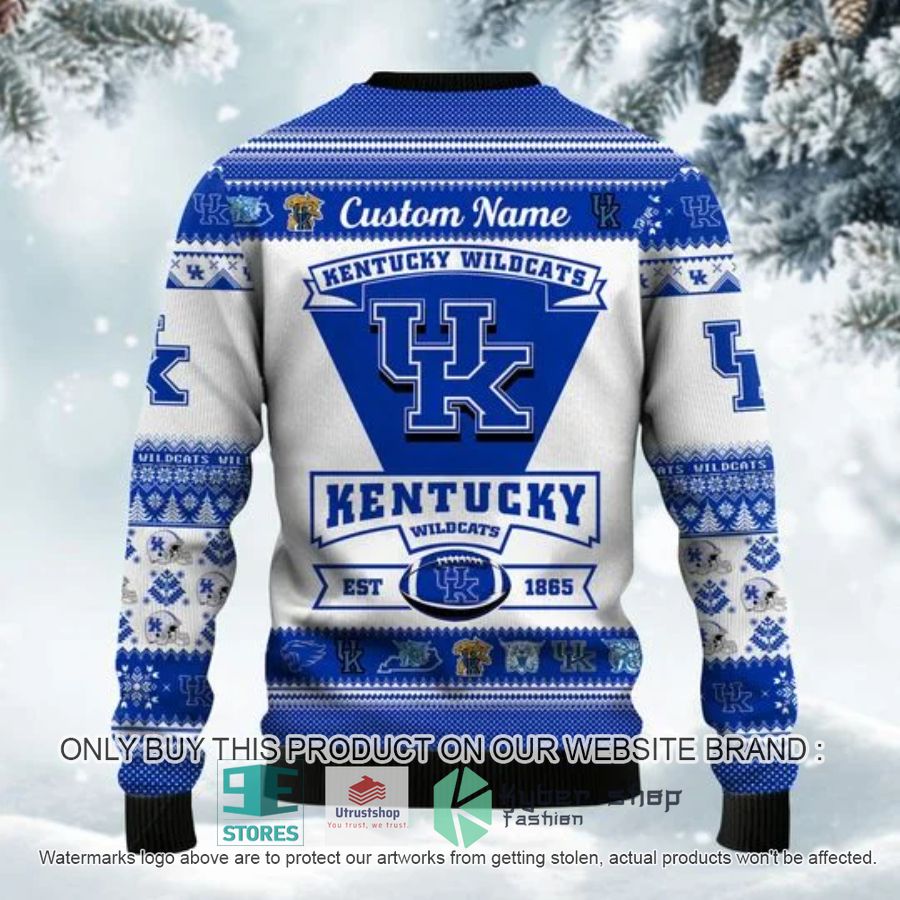NEW Personalized Kentucky Wildcats Football Ugly Sweater 4 personalized kentucky wildcats football ugly chrisrtmas sweater 4 29356