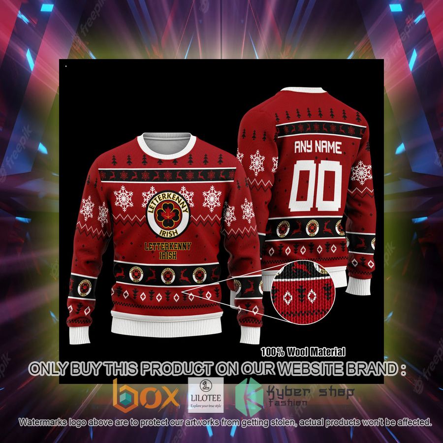 personalized letterkenny hockey jersey red wool sweater 2 1326