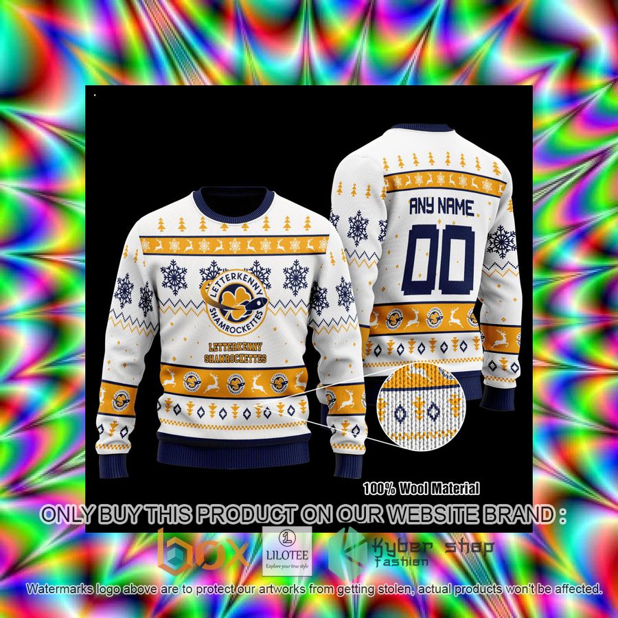Personalized Letterkenny Hockey Jersey White Wool Sweater 3 personalized letterkenny hockey jersey white wool sweater 3 10180