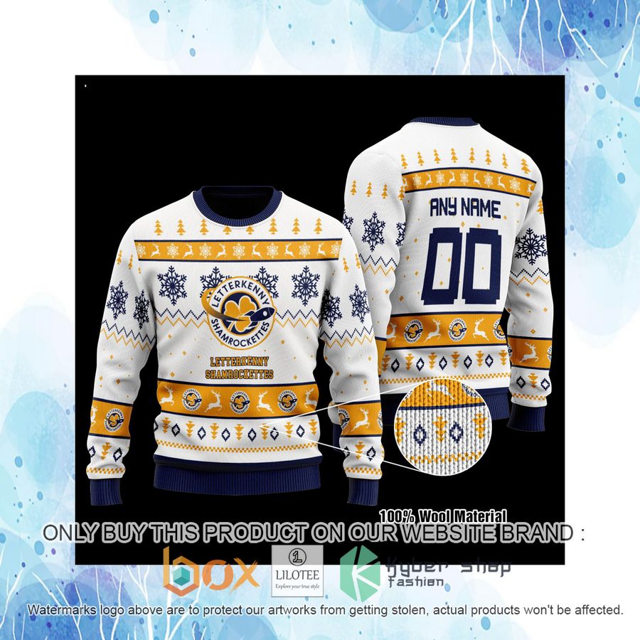 Personalized Letterkenny Hockey Jersey White Wool Sweater 4 personalized letterkenny hockey jersey white wool sweater 4 92581
