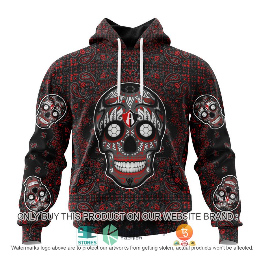 HOT Liga Mx Atlas F C Special Sugar Skull Kits For Dia De Muertos Personalized 3d Shirt, Hoodie 18 personalized liga mx atlas f c special sugar skull kits for dia de muertos 3d shirt hoodie 1 64019
