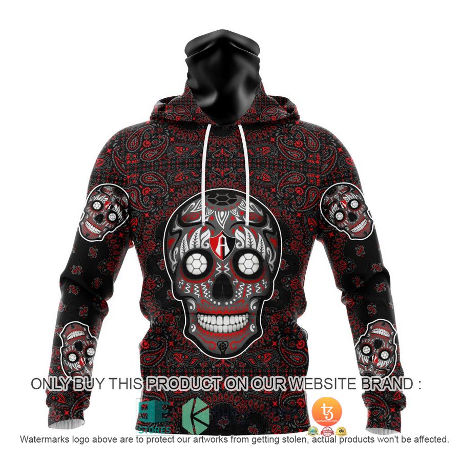 HOT Liga Mx Atlas F C Special Sugar Skull Kits For Dia De Muertos Personalized 3d Shirt, Hoodie 4 personalized liga mx atlas f c special sugar skull kits for dia de muertos 3d shirt hoodie 4 17871