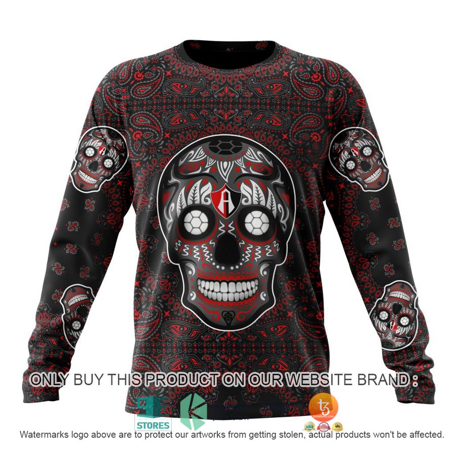 HOT Liga Mx Atlas F C Special Sugar Skull Kits For Dia De Muertos Personalized 3d Shirt, Hoodie 6 personalized liga mx atlas f c special sugar skull kits for dia de muertos 3d shirt hoodie 6 52485