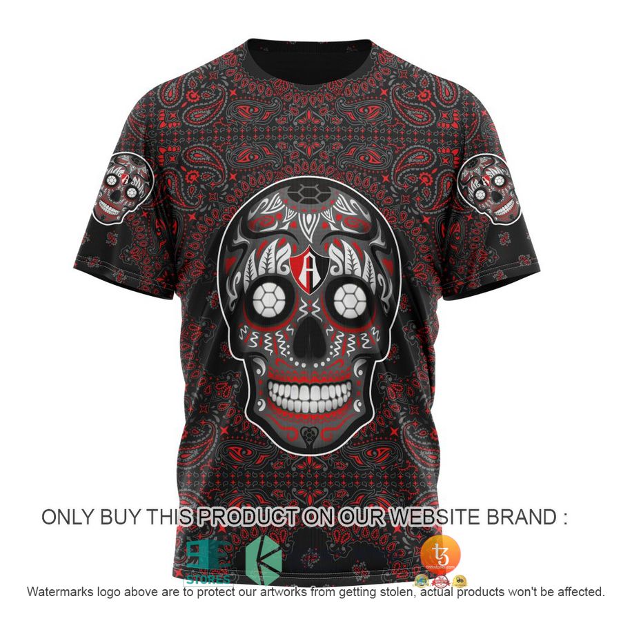 HOT Liga Mx Atlas F C Special Sugar Skull Kits For Dia De Muertos Personalized 3d Shirt, Hoodie 8 personalized liga mx atlas f c special sugar skull kits for dia de muertos 3d shirt hoodie 8 36603