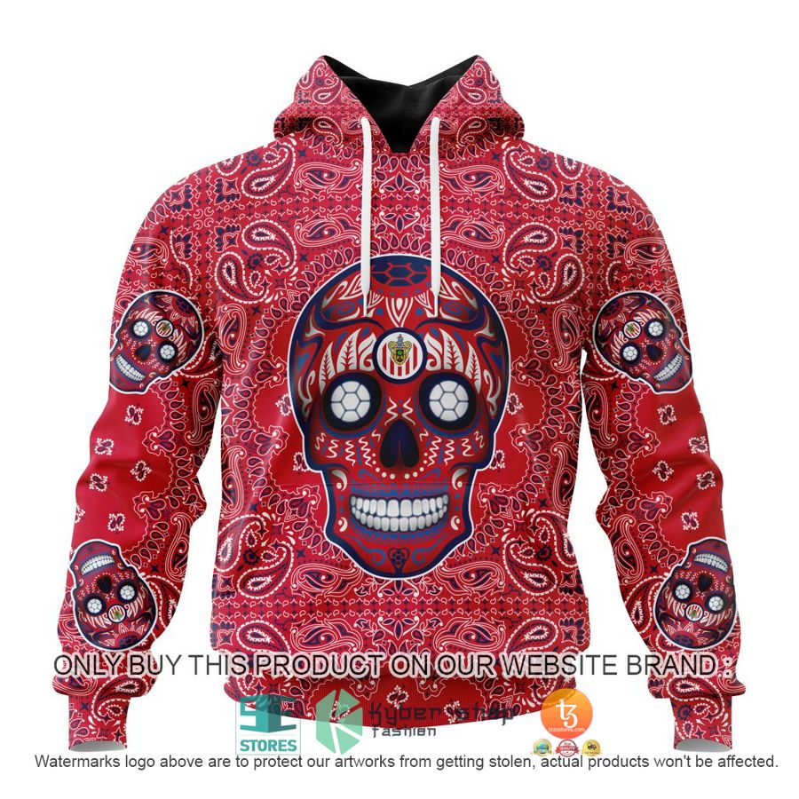 HOT Liga Mx Chivas Guadalajara Special Sugar Skull Kits For Dia De Muertos Personalized 3d Shirt, Hoodie 18 personalized liga mx chivas guadalajara special sugar skull kits for dia de muertos 3d shirt hoodie 1 38471