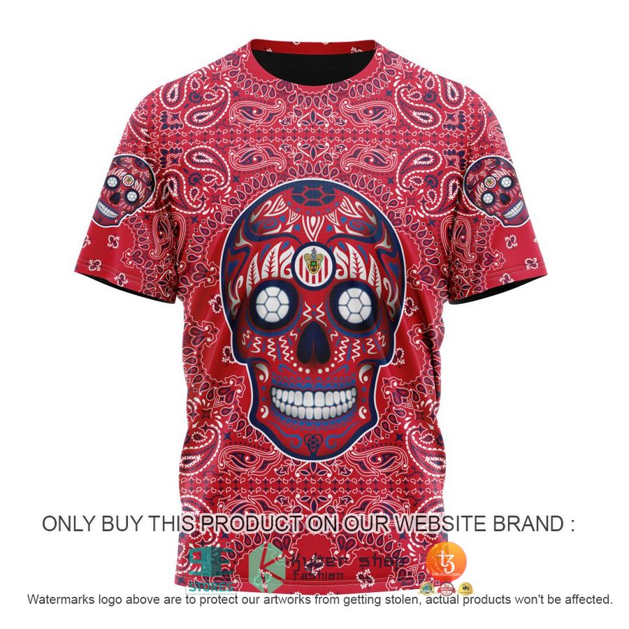 HOT Liga Mx Chivas Guadalajara Special Sugar Skull Kits For Dia De Muertos Personalized 3d Shirt, Hoodie 8 personalized liga mx chivas guadalajara special sugar skull kits for dia de muertos 3d shirt hoodie 8 62983